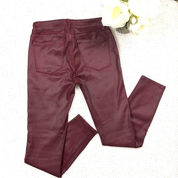 DL1961 Florence Instasculpt Coated Skinny Ankle Jeans in London Merlot 27 - Picture 5 of 7